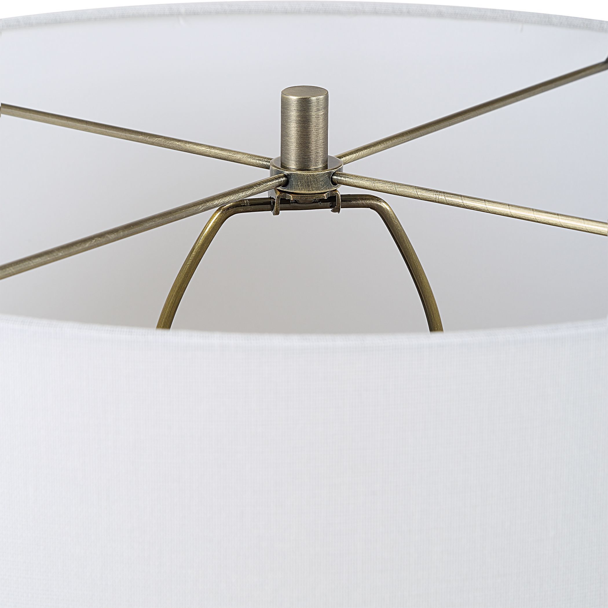 Pavlova 27.6 inch 150.00 watt Glossy White Glaze and Brushed Antique Brass Table Lamp Portable Light