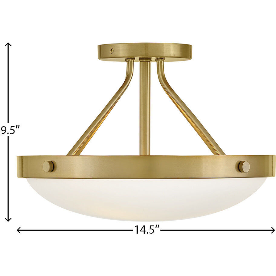 Gus 3 Light 14.5 inch Gold Semi-Flush Mount Ceiling Light, Medium