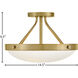 Gus 3 Light 14.5 inch Gold Semi-Flush Mount Ceiling Light, Medium