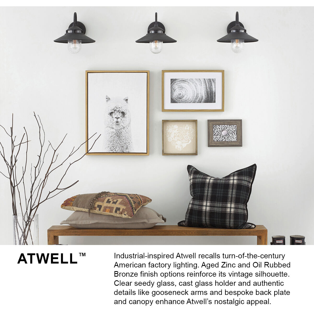 Atwell Outdoor Wall Mount Lantern in Oil Rubbed Bronze, Small