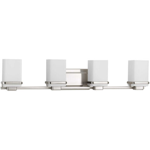 Metric 4 Light 31 inch Brushed Nickel Bath Vanity Wall Light, Design Series