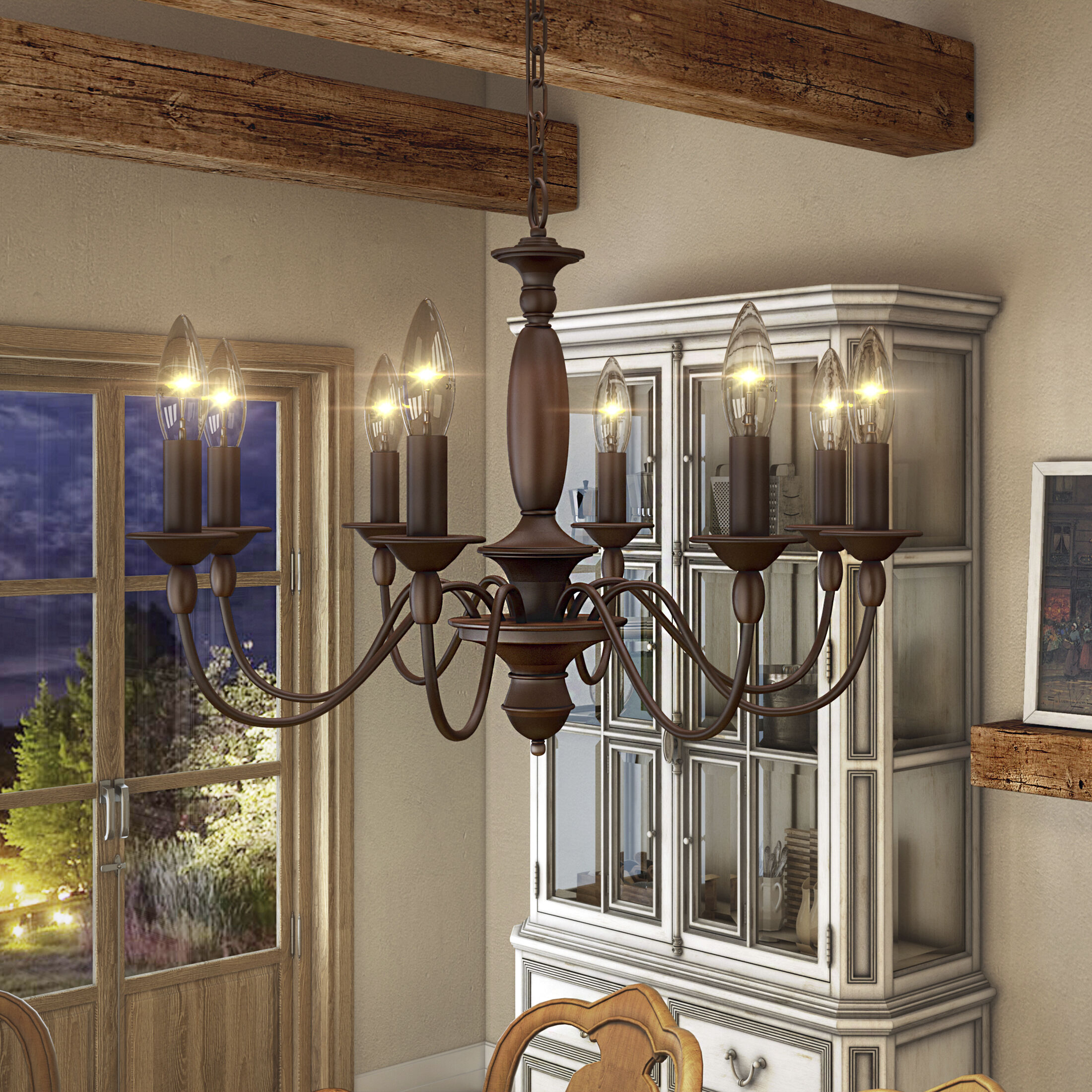 Holbrook 8 Light 29 inch Tuscan Brown Chandelier Ceiling Light