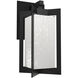Quad LED Textured Black Outdoor Sconce in Opal with Hammered Texture, Lantern