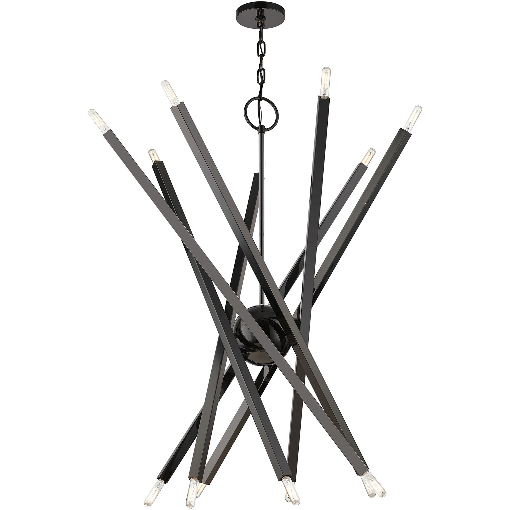 Monaco 14 Light 40 inch Black Chrome Chandelier Ceiling Light, Extra Large