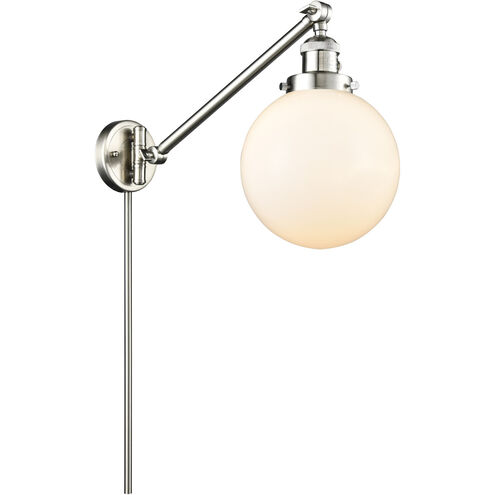 Large Beacon 21 inch 60.00 watt Satin Nickel Swing Arm Wall Light, Franklin Restoration