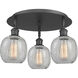 Belfast 3 Light 17.75 inch Matte Black Flush Mount Ceiling Light in Clear Crackle