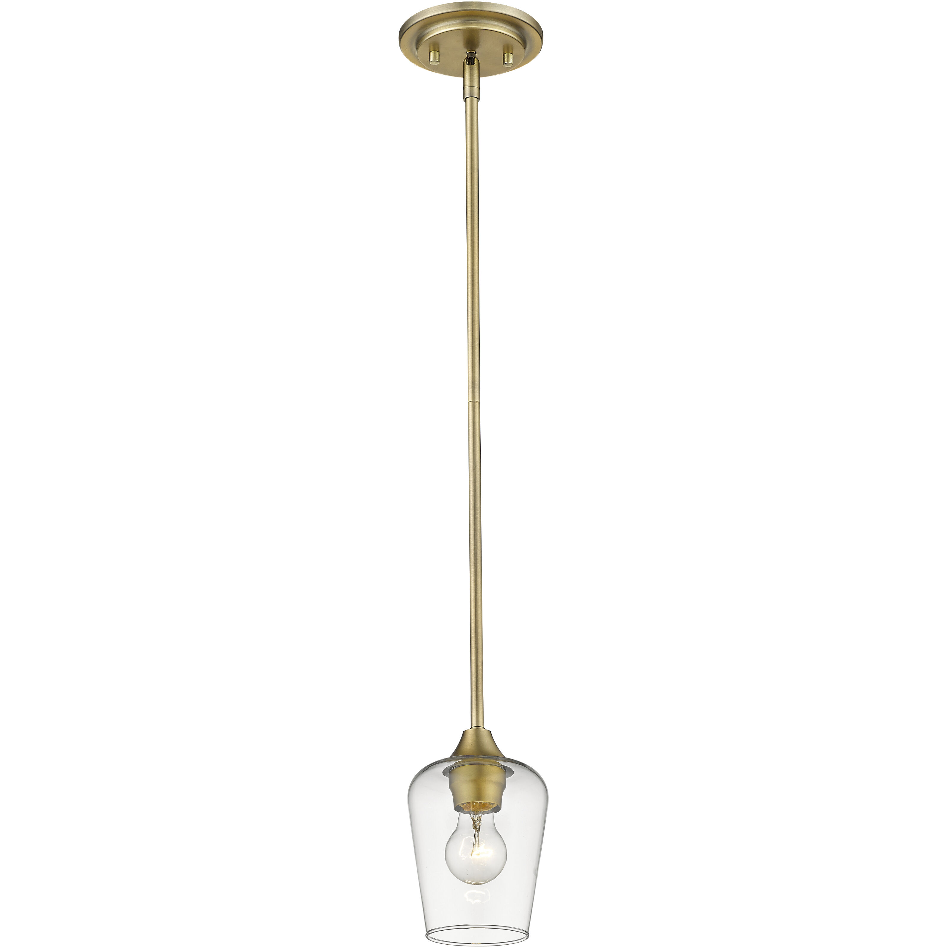 Joliet 1 Light 5.5 inch Olde Brass Pendant Ceiling Light