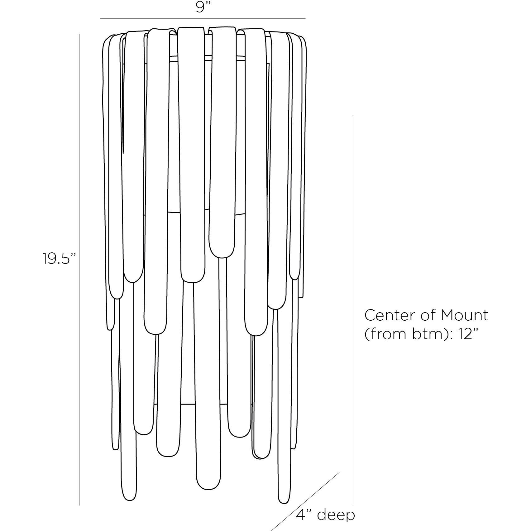 Raine 2 Light 9 inch Blue Smoke Luster ADA Sconce Wall Light