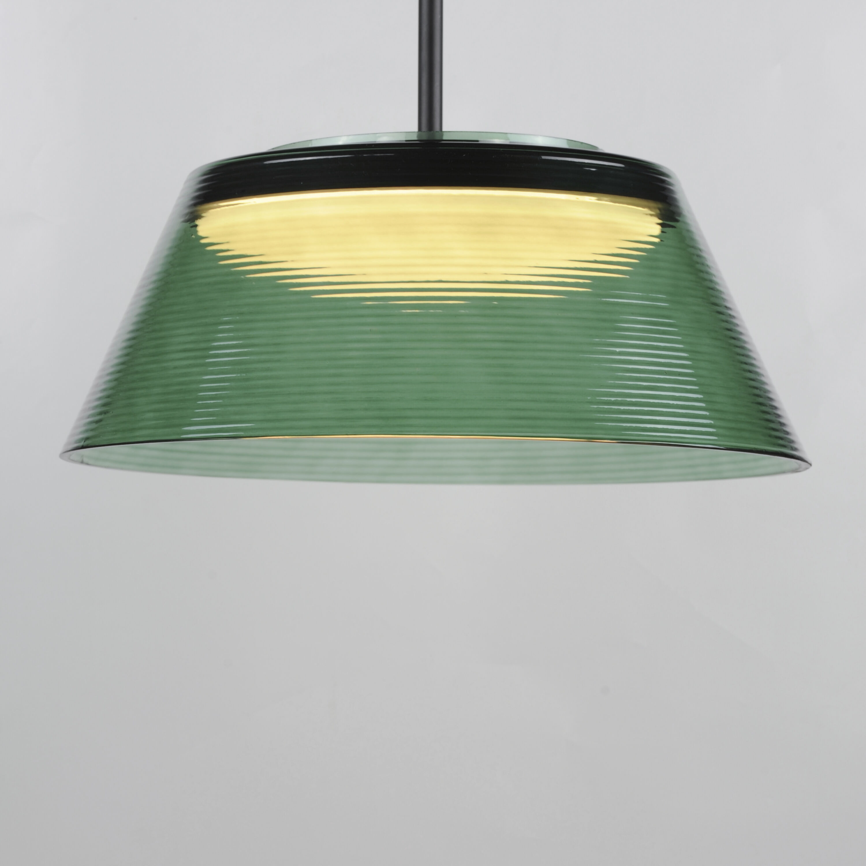 Jensen LED 18 inch Black Single Pendant Ceiling Light in Green