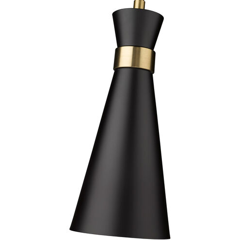 Soriano 1 Light 5.5 inch Matte Black/Heritage Brass Pendant Ceiling Light