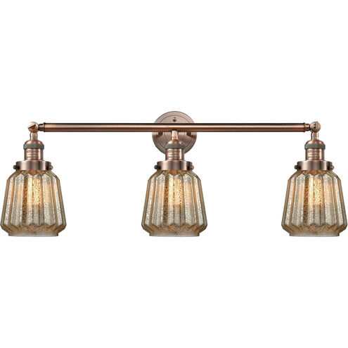 Franklin Restoration Chatham LED 30 inch Antique Copper Bath Vanity Light Wall Light in Mercury Glass, Franklin Restoration