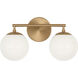 Nube 2 Light 14.63 inch Satin Brass Vanity Light Wall Light in Incandescent