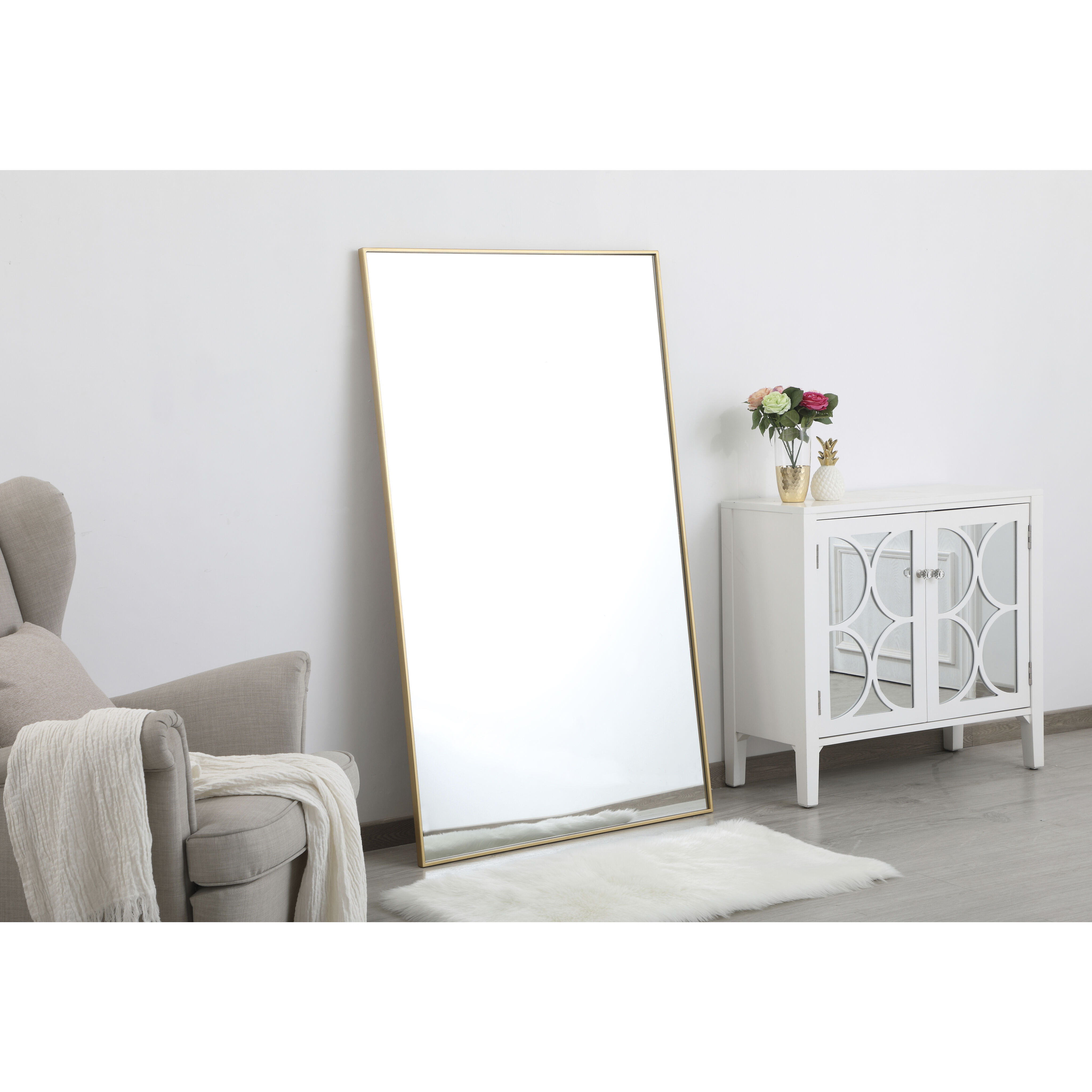 Monet 60 X 36 inch Brass Wall Mirror