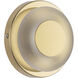 Stephord Wall Sconce Wall Light in Frosted Glass Shade, Metallic Brass