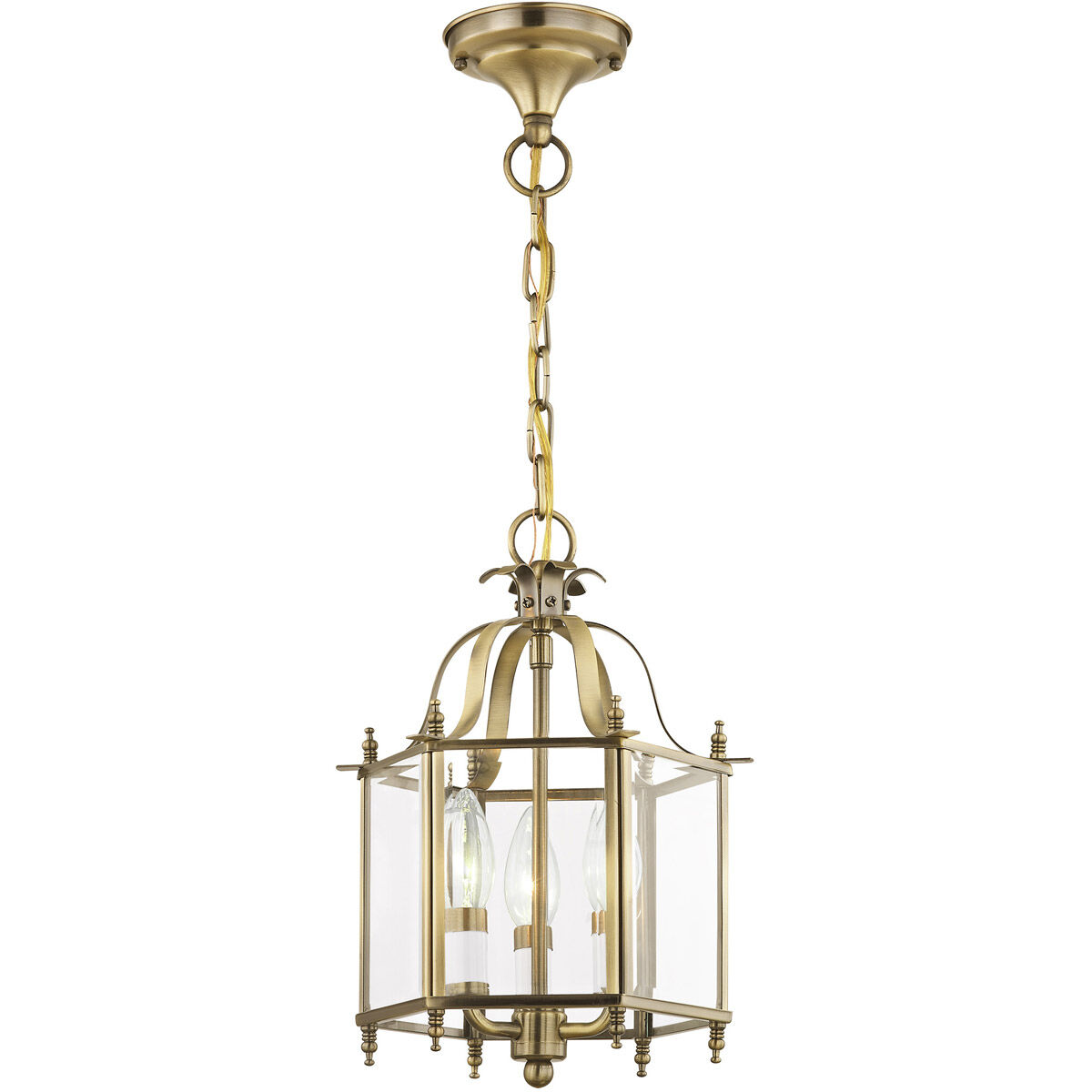 Livingston 3 Light 10 inch Antique Brass Convertible Mini Pendant/Ceiling Mount Ceiling Light