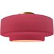 Radiance Collection - Tier 1 Light 16.5 inch Cerise and Brushed Brass Semi-Flush Ceiling Light in Replaceable Bulb, 16.5W x 8H, Form+Finish+Function