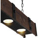 Pago LED 42 inch Black and Wood Drum Shade Island Light Ceiling Light