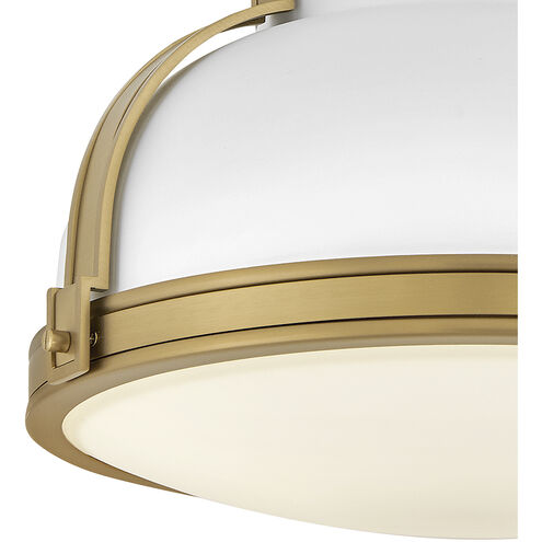 Barton 2 Light 14.25 inch Matte White with Lacquered Brass Flush Mount Ceiling Light