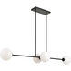 Novo 4 Light 47.88 inch Black Chandelier Ceiling Light in Black and Opal Glass