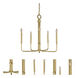 Lara 5 Light 24 inch Satin Pewter with Polished Nickel Accents Chandelier Ceiling Light