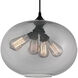 Glass 4 Light 16 inch Black Down Pendant Ceiling Light
