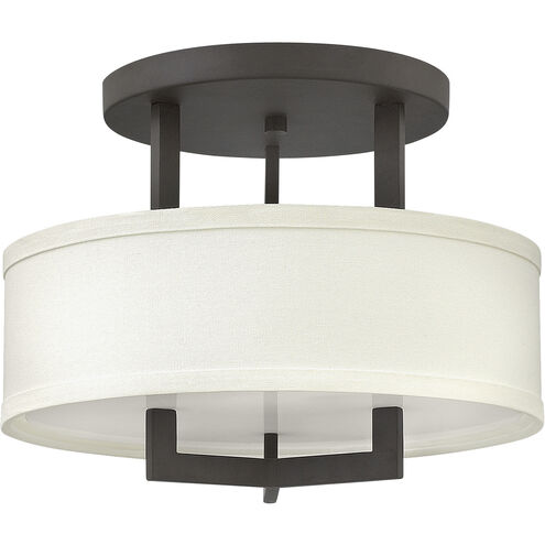 Hampton 3 Light 15 inch Buckeye Bronze Indoor Semi-Flush Mount Ceiling Light in Non-LED
