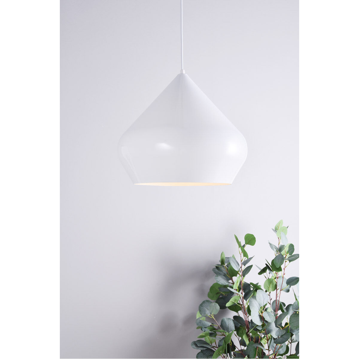 Axiom 1 Light 14 inch White Pendant Ceiling Light