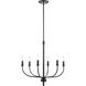 Newland 6 Light 21 inch Matte Black Chandelier Ceiling Light