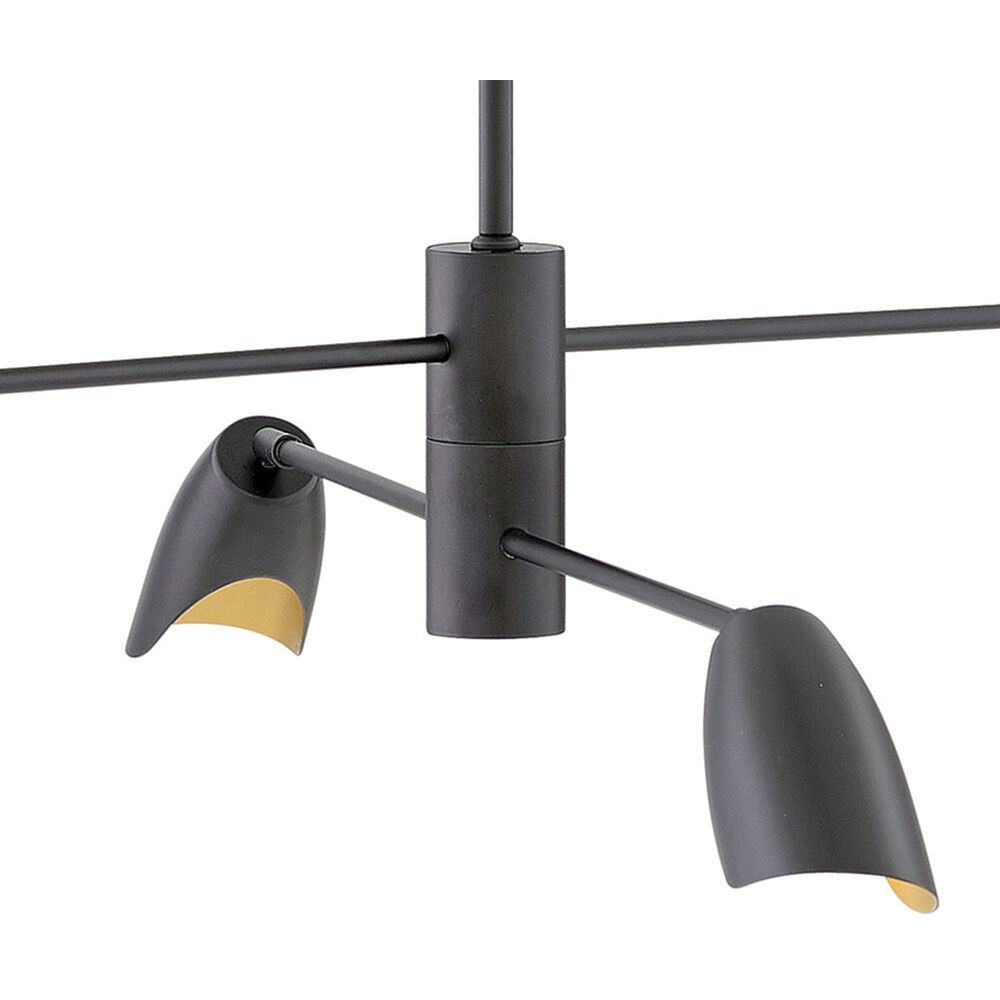 Bowery LED 39.25 inch Black Chandelier Ceiling Light, Semi-Flush Mount