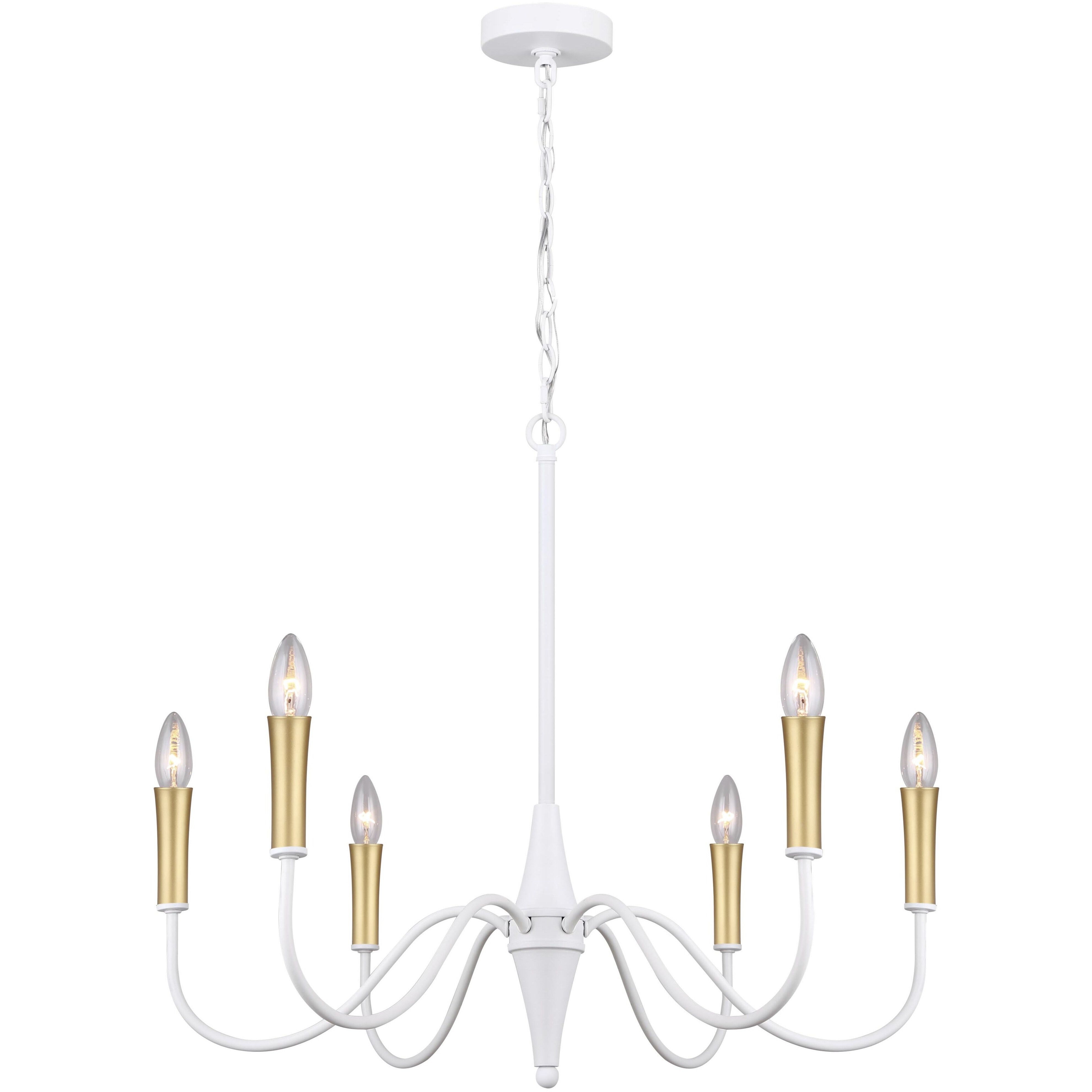 Brielle 6 Light 26 inch Matte White Chandelier Ceiling Light