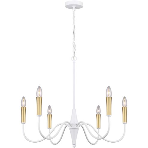 Brielle 6 Light 26 inch Matte White Chandelier Ceiling Light