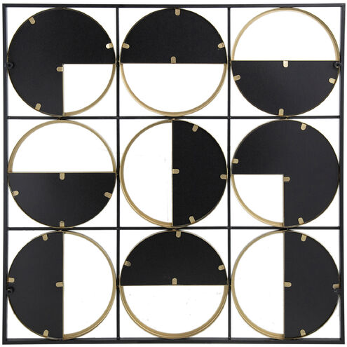 Catherine 36 X 36 inch Black and Gold Wall Mirror