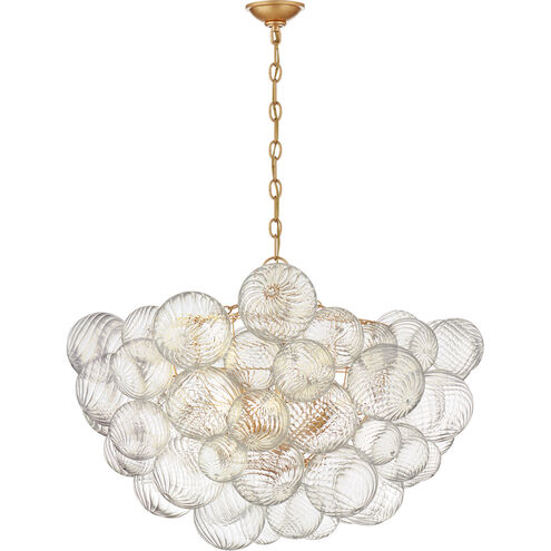 Julie Neill Talia 8 Light 33 inch Gild and Clear Swirled Glass Chandelier Ceiling Light in Gild and Crystal, Large