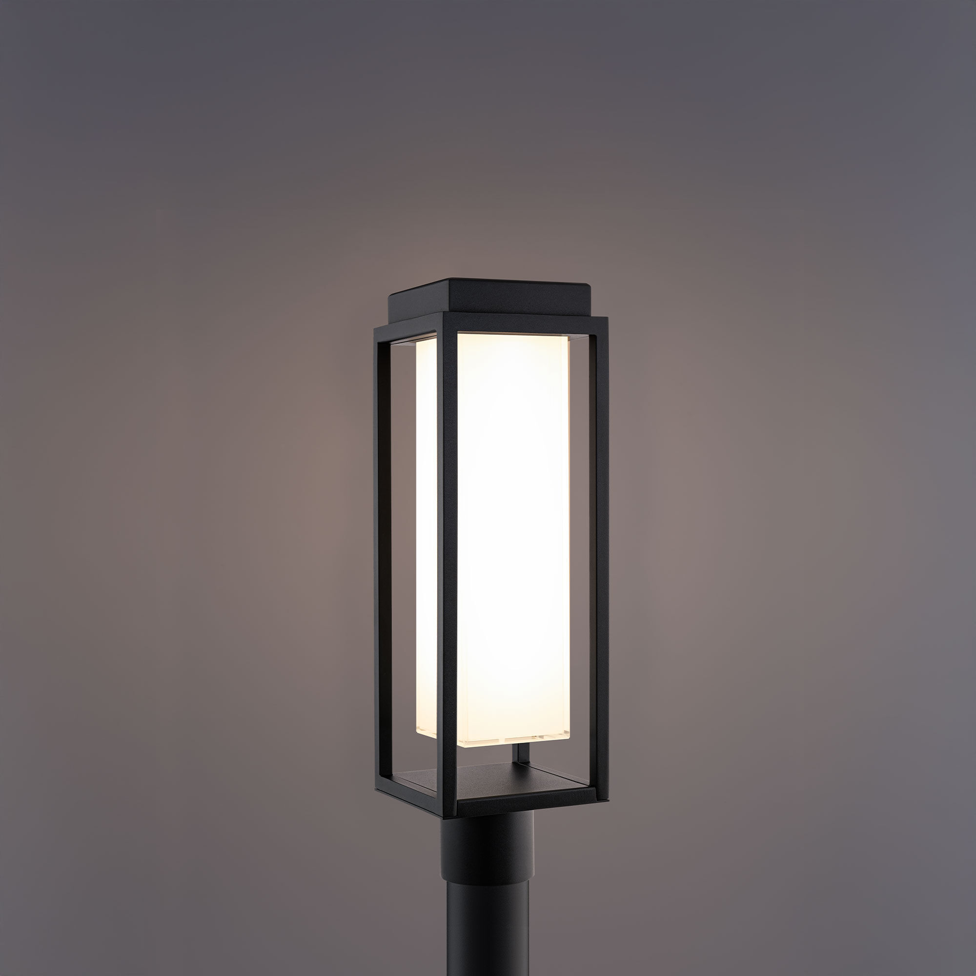 Framed LED 20 inch Black Outdoor Post Lighting