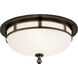Openwork 2 Light 10 inch Bronze Flush Mount Ceiling Light, Small