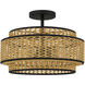 Teton 3 Light 16 inch Matte Black Semi-Flush Mount Ceiling Light