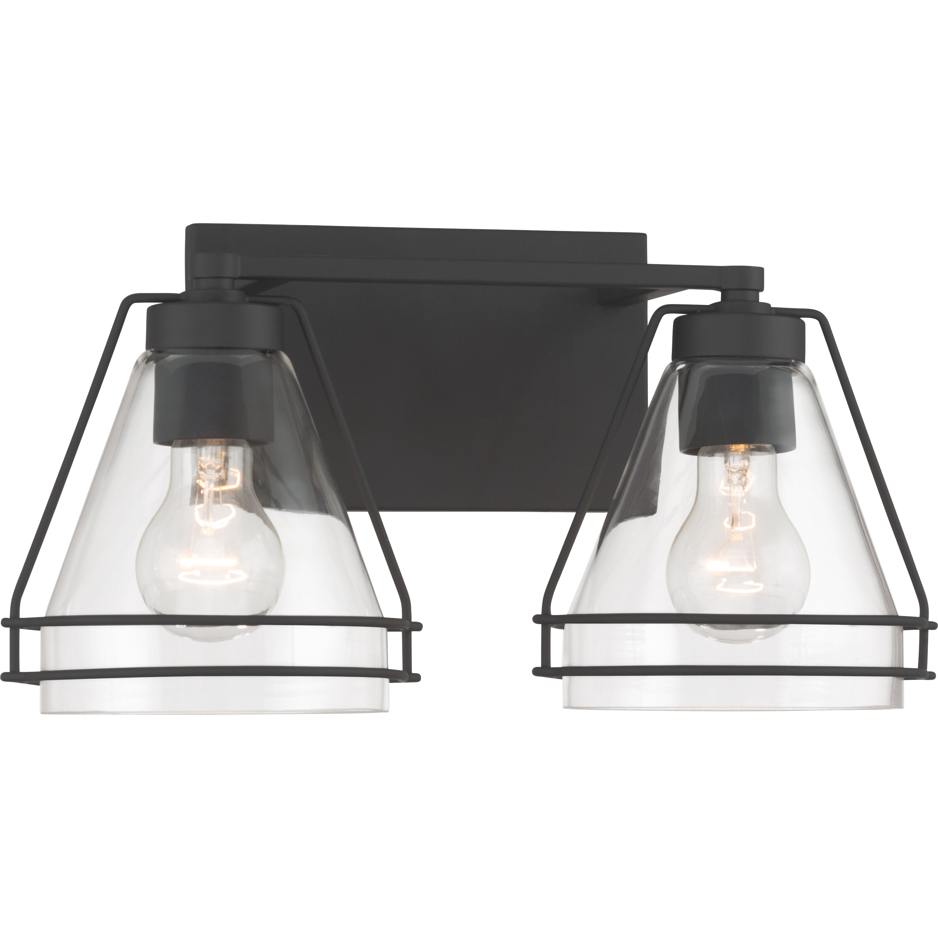 Lorenth 2 Light 15.5 inch Dark Matte Black Vanity Wall Light