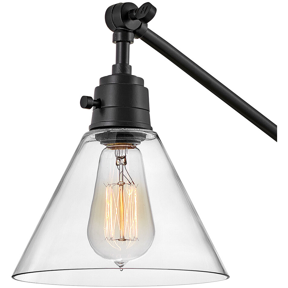 Arti 1 Light 7.75 inch Black Indoor Wall Sconce Wall Light in Black / Clear