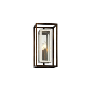 Paddington 1 Light 15 inch Bronze With Polished Stainless Outdoor Wall Sconce