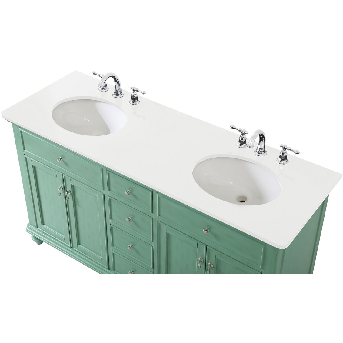 Otto 60 X 21 X 35 inch Vintage Mint Vanity Sink Set
