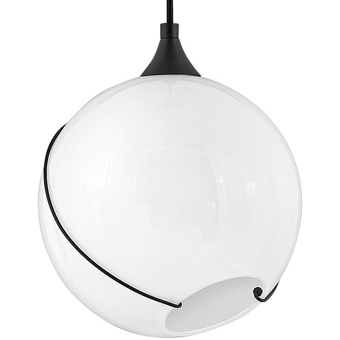 Lisa McDennon Skye LED 11 inch Black Indoor Pendant Ceiling Light in Etched White