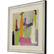 Meandering / Social Distancing Pink and Black and Orange and Yellow Framed Art