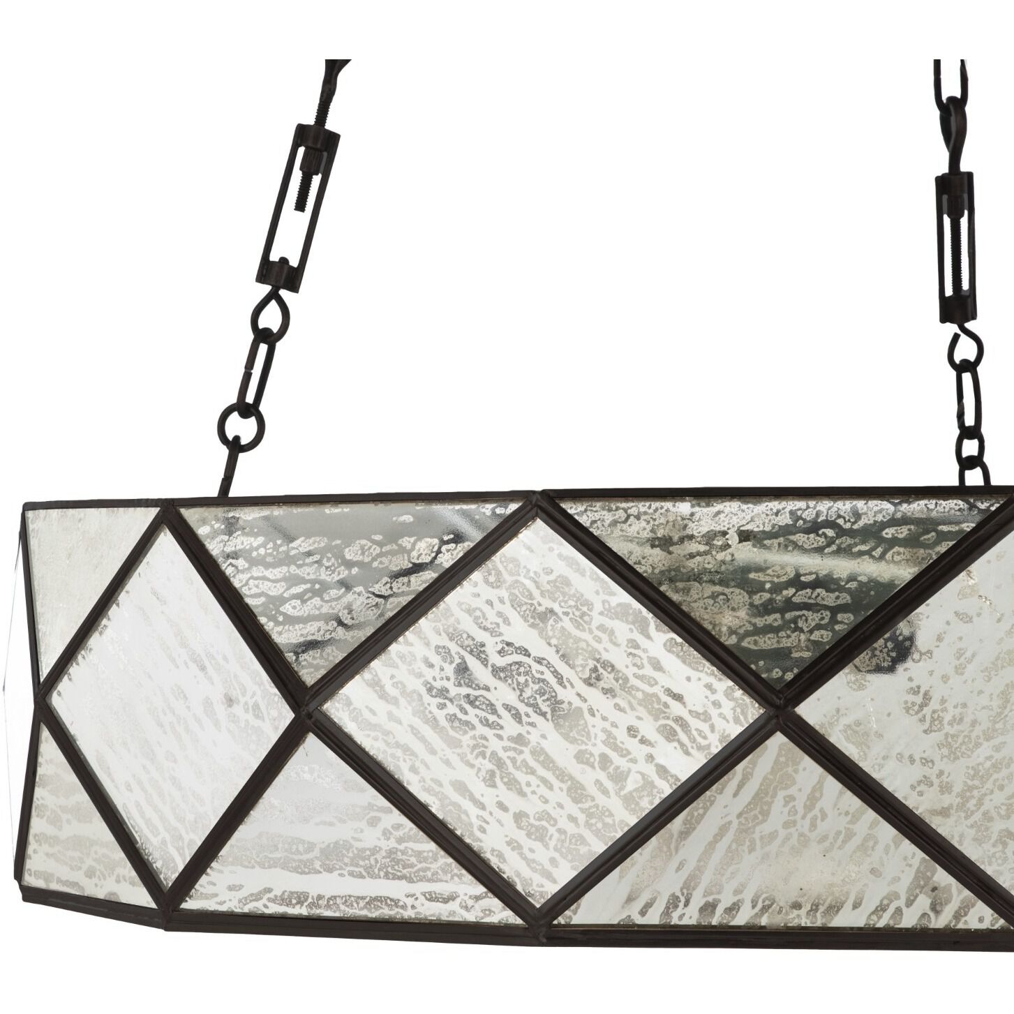 Maybelle 4 Light 27.5 inch Antique Brushed Brass / Silver Mercury Glass Chandelier Ceiling Light