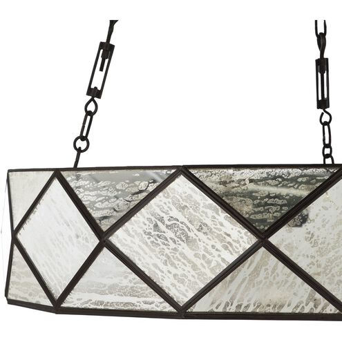 Maybelle 4 Light 27.5 inch Antique Brushed Brass / Silver Mercury Glass Chandelier Ceiling Light