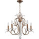 Serafina 5 Light 26 inch Hand Applied Venetian Golden Bronze Chandelier Ceiling Light