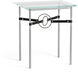 Equus 25.1 X 22 inch Vintage Platinum and Natural Iron Side Table in Leather Black, Vintage Platinum/Natural Iron