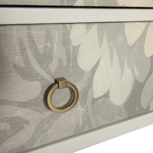 Easton Antique Painted White / Custom Printed Fabric / Antique Gold Chest