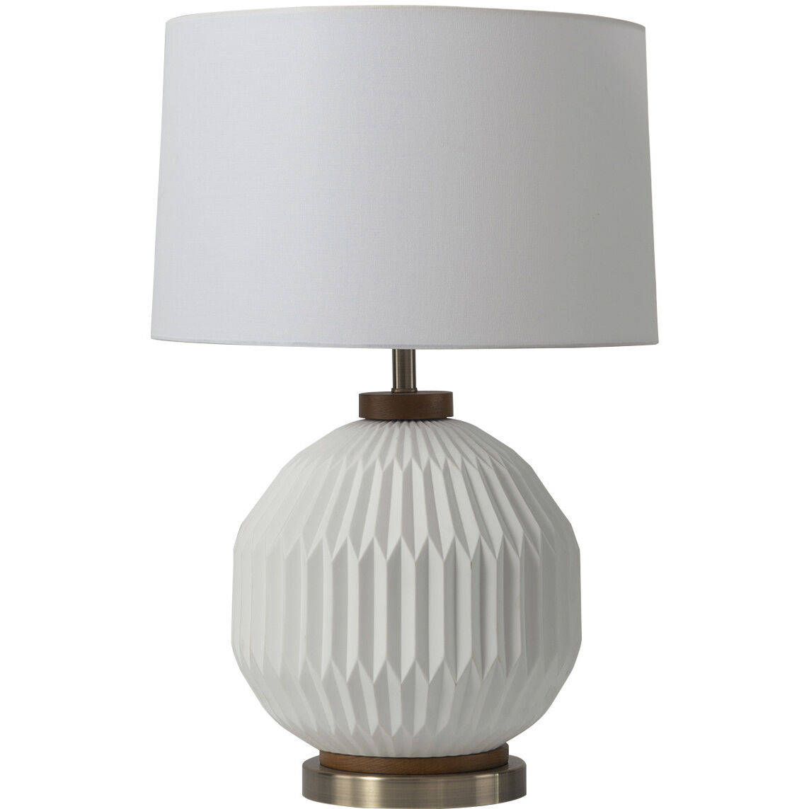 Moraga 24 inch 100.00 watt Walnut and White with Weathered Brass Table Lamp Portable Light