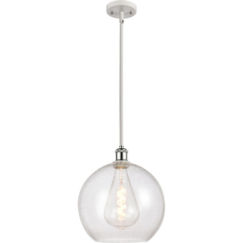 Ballston Athens LED 11.75 inch White and Polished Chrome Mini Pendant Ceiling Light in Seedy Glass