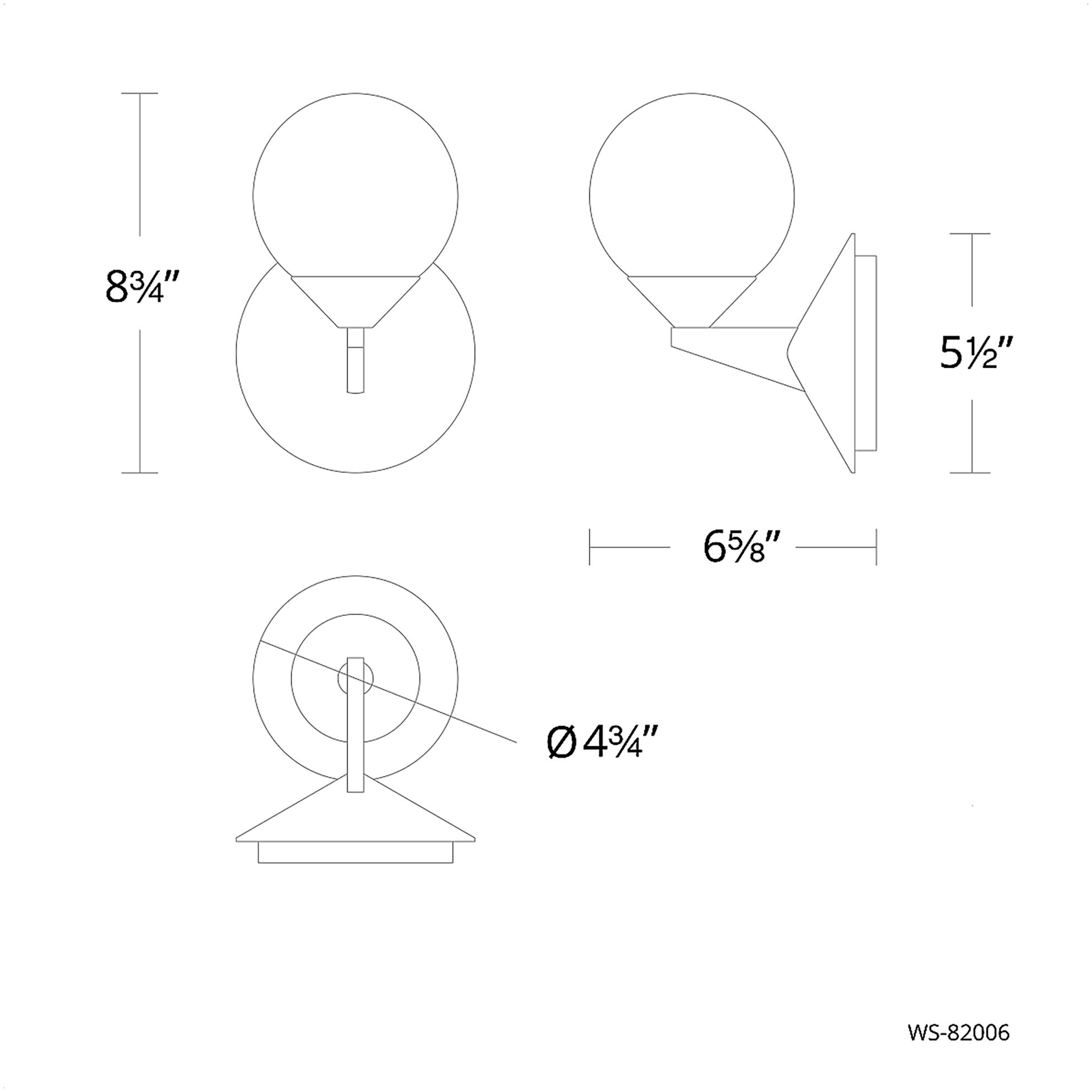 Double Bubble Wall Sconce Wall Light in 6in., Black